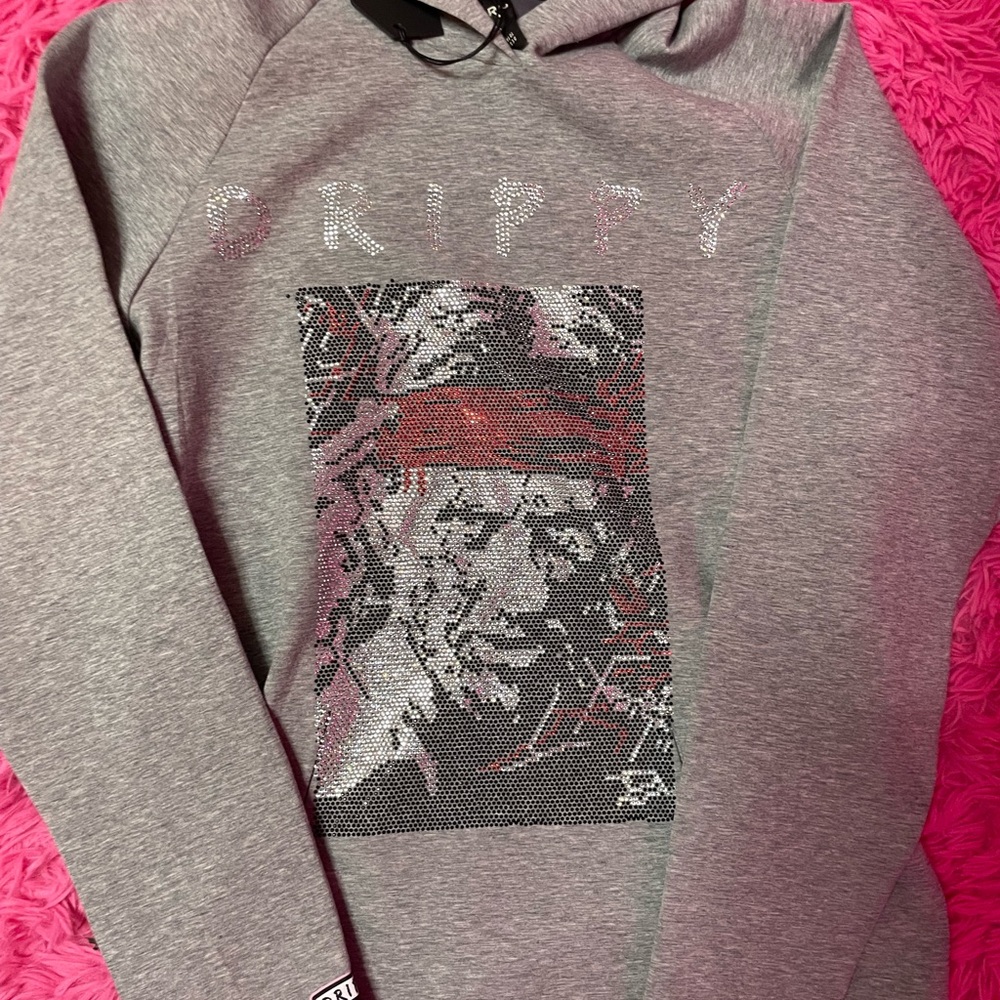 y2k graphic rhinestone hoodie